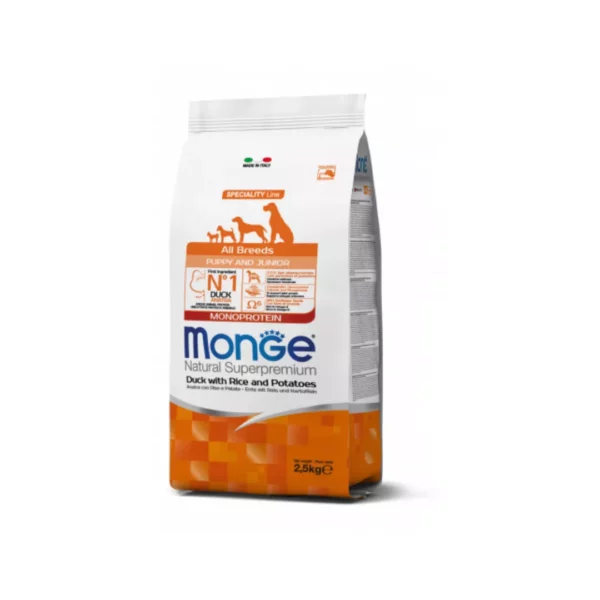 Monge Natural Puppy & Junior Monoprotein Anatra con Riso e Patate