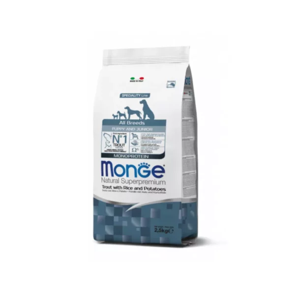 Monge All Breeds Puppy & Junior Monoprotein Trota con Riso e Patate