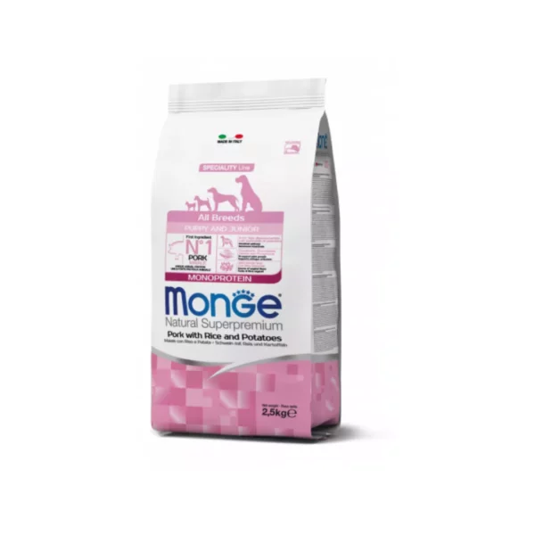 Monge All Breeds Puppy & Junior Monoprotein Maiale con Riso e Patate