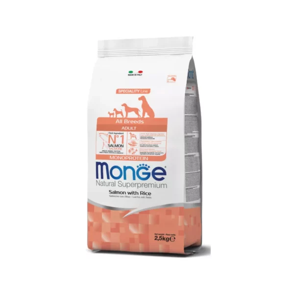 Monge All Breeds Adult Monoprotein Salmone con Riso