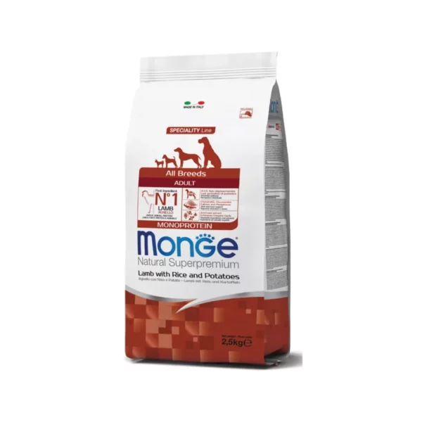 Monge All Breeds Adult Monoprotein Agnello con Riso e Patate