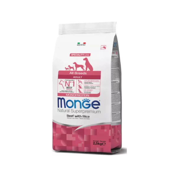 Monge All Breeds Adult Monoprotein Manzo con Riso