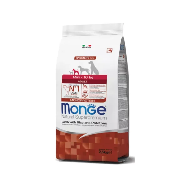 Monge Mini Adult Monoprotein Agnello con Riso e Patate